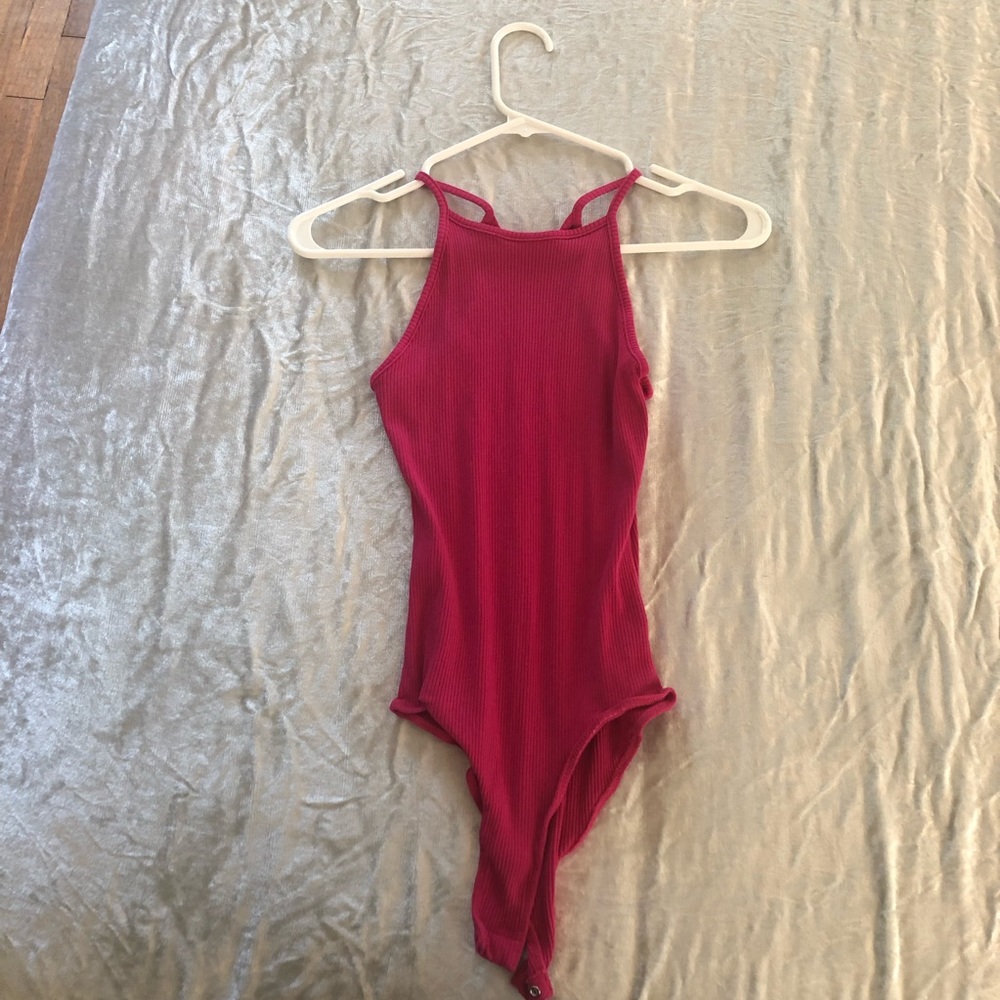 Hot Pink body suit tank top